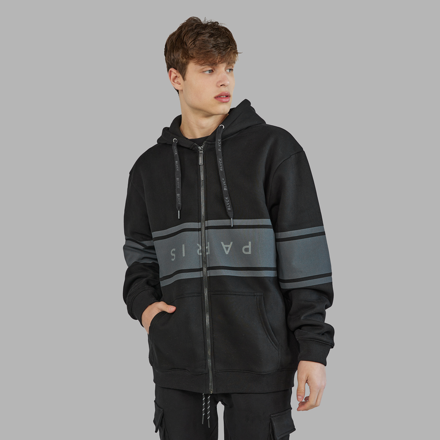 Blvck Stripped Zipped Hoodie
