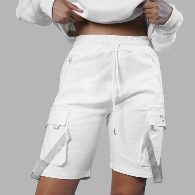 Short cargo blanc