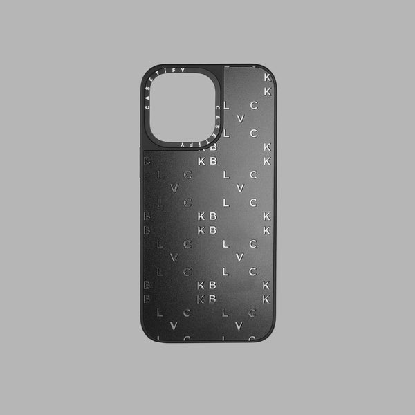 iPhoneアクセサリー CASETiFY BLVCK iPhone14 ProMAX Blvck x Casetify Logo Case - Black Mirror