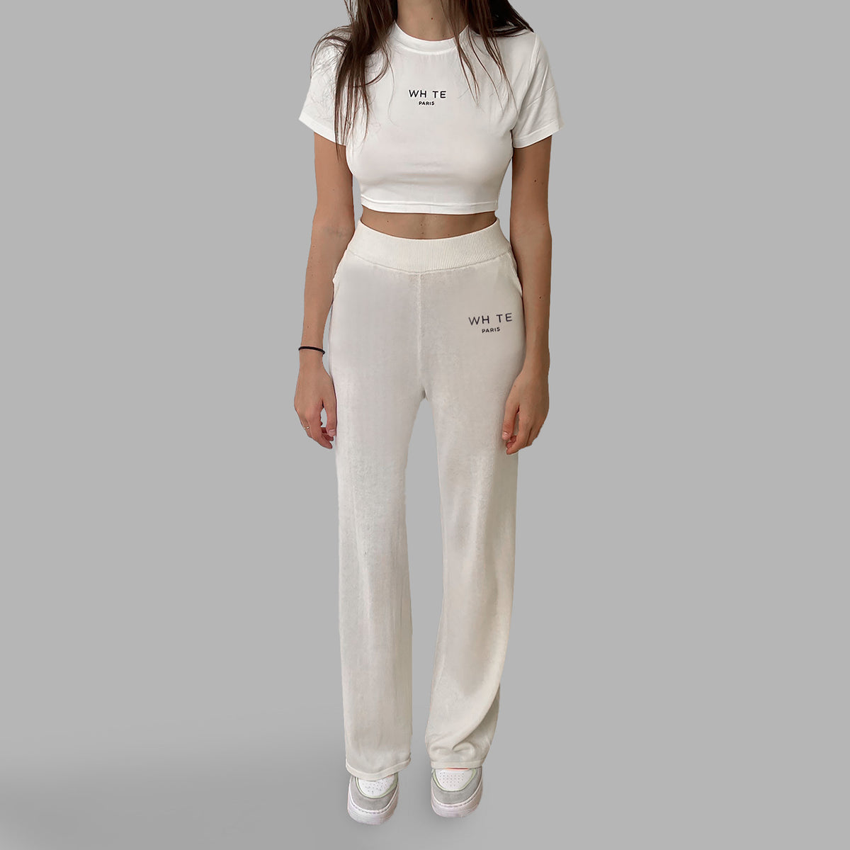 Pantalon blanc à coupe large 