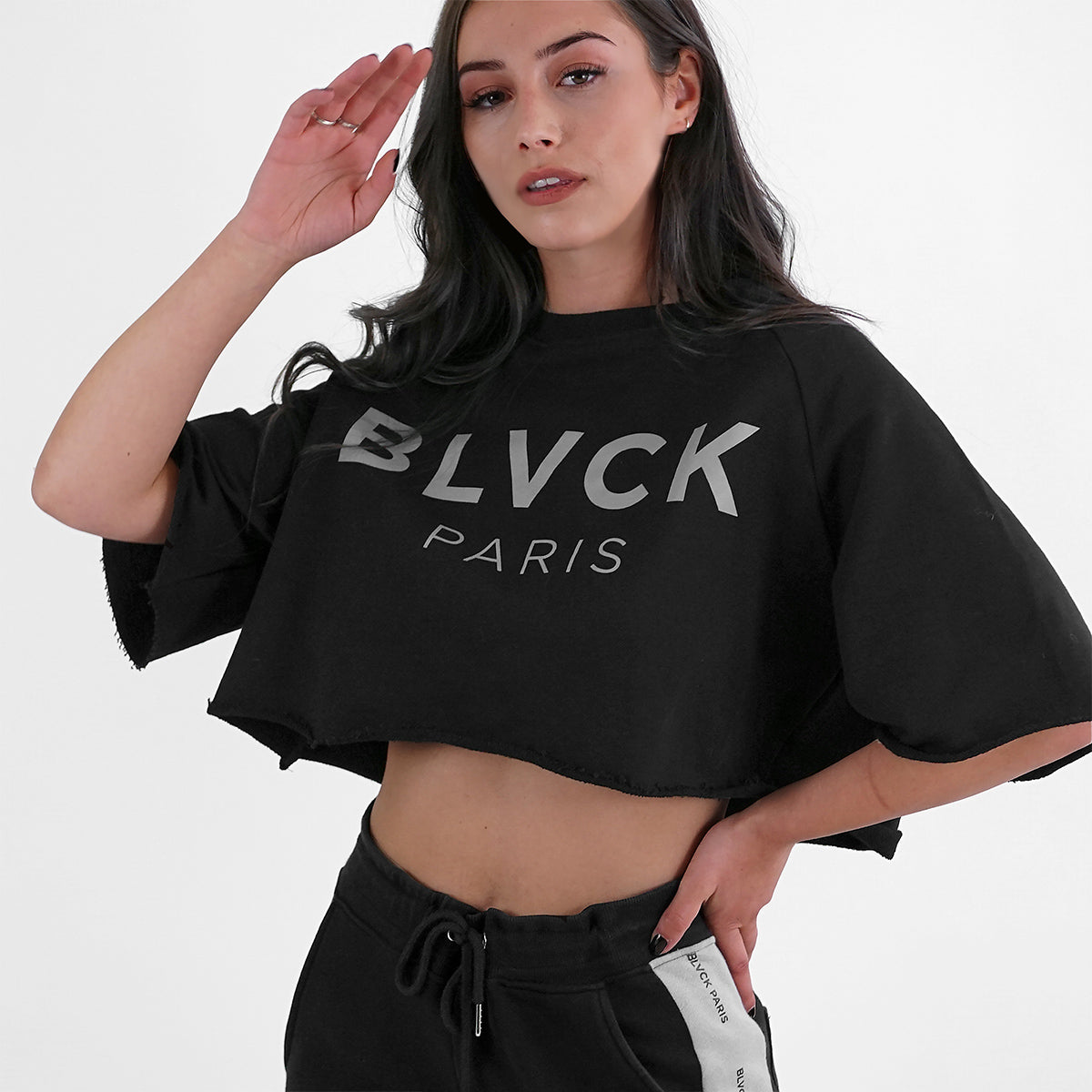 Black Cropped Tee | Blvck Paris