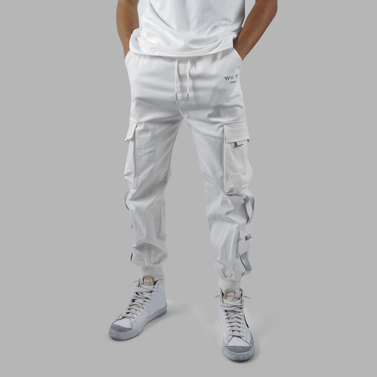 Pantalon cargo blanc