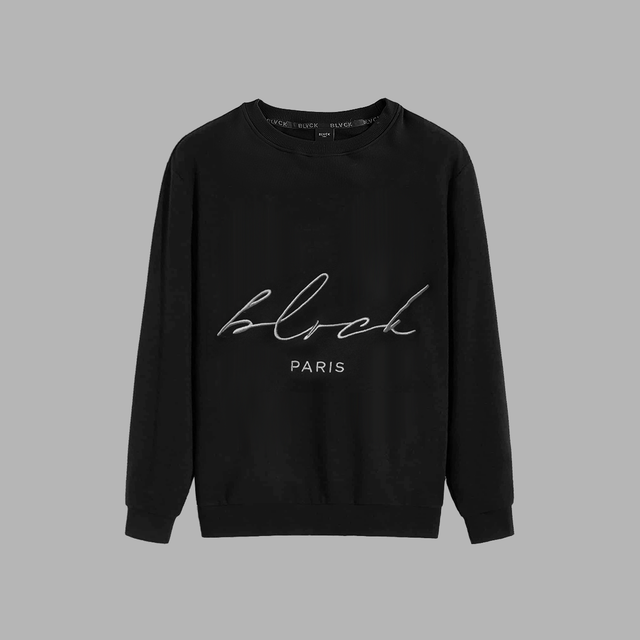 Pull noir avec signature logo