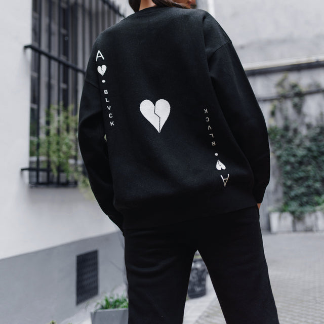 Pull en cachemire avec illustration As de Coeur