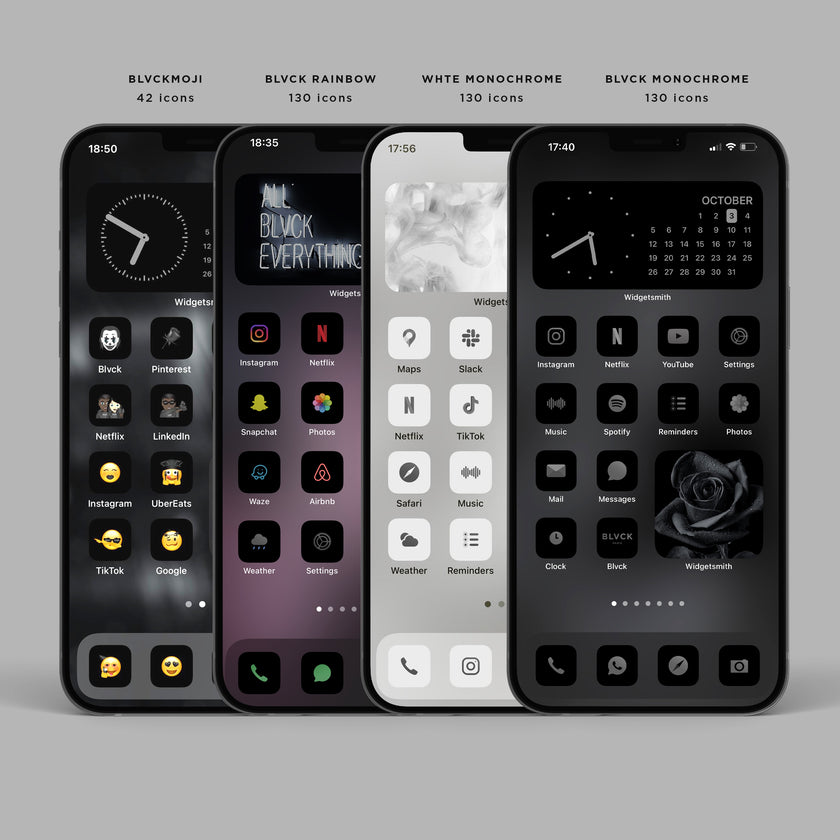 Blvck iOS Icons Set – Black Aesthetic Icons | Blvck Paris