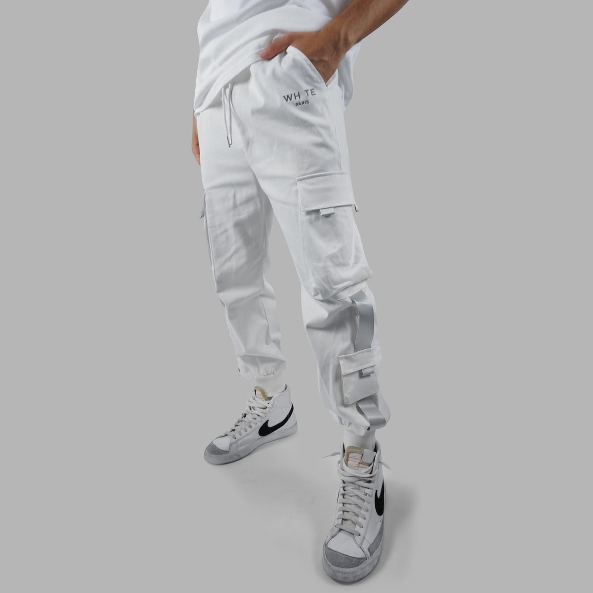 Pantalon cargo blanc