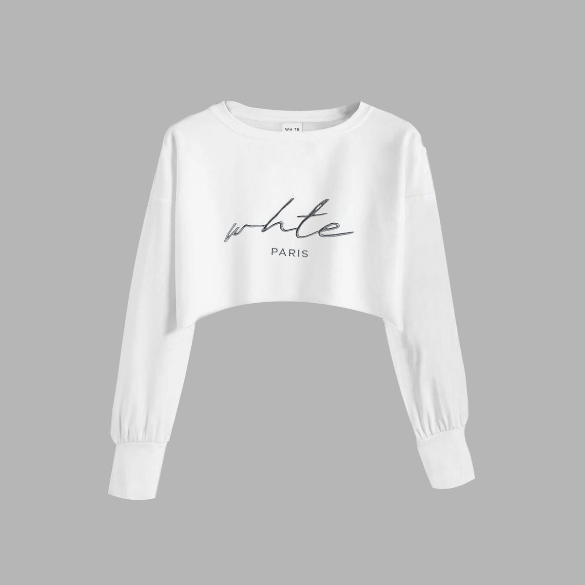 Pull blanc à coupe courte